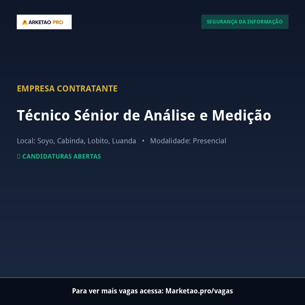 Técnico Sénior de Análise e Medição