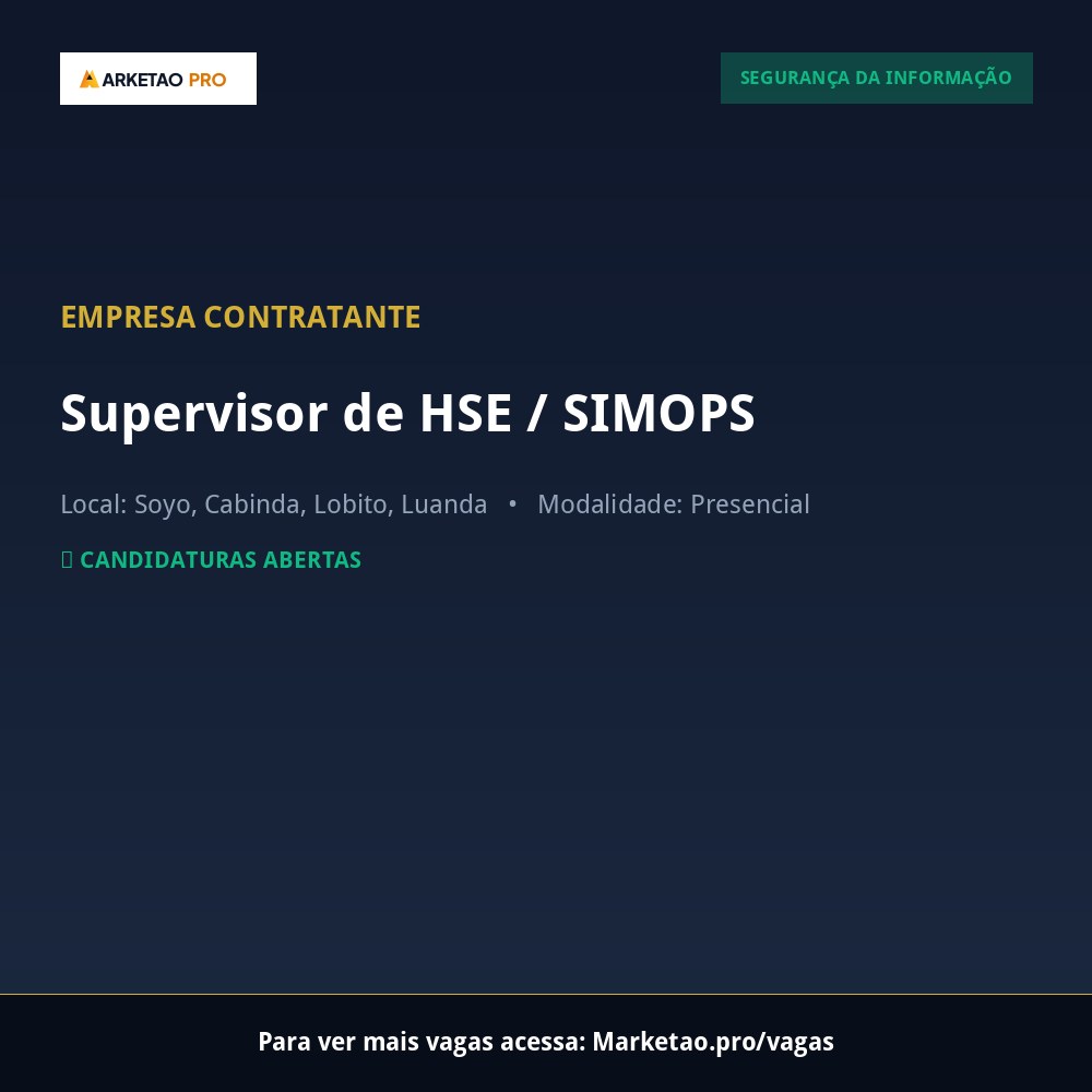 Supervisor de HSE / SIMOPS