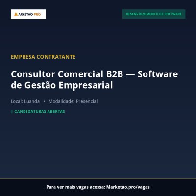 Consultor Comercial B2B — Software de Gestão Empresarial