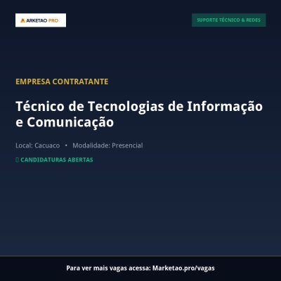 Técnico de Tecnologias de Informação e Comunicação