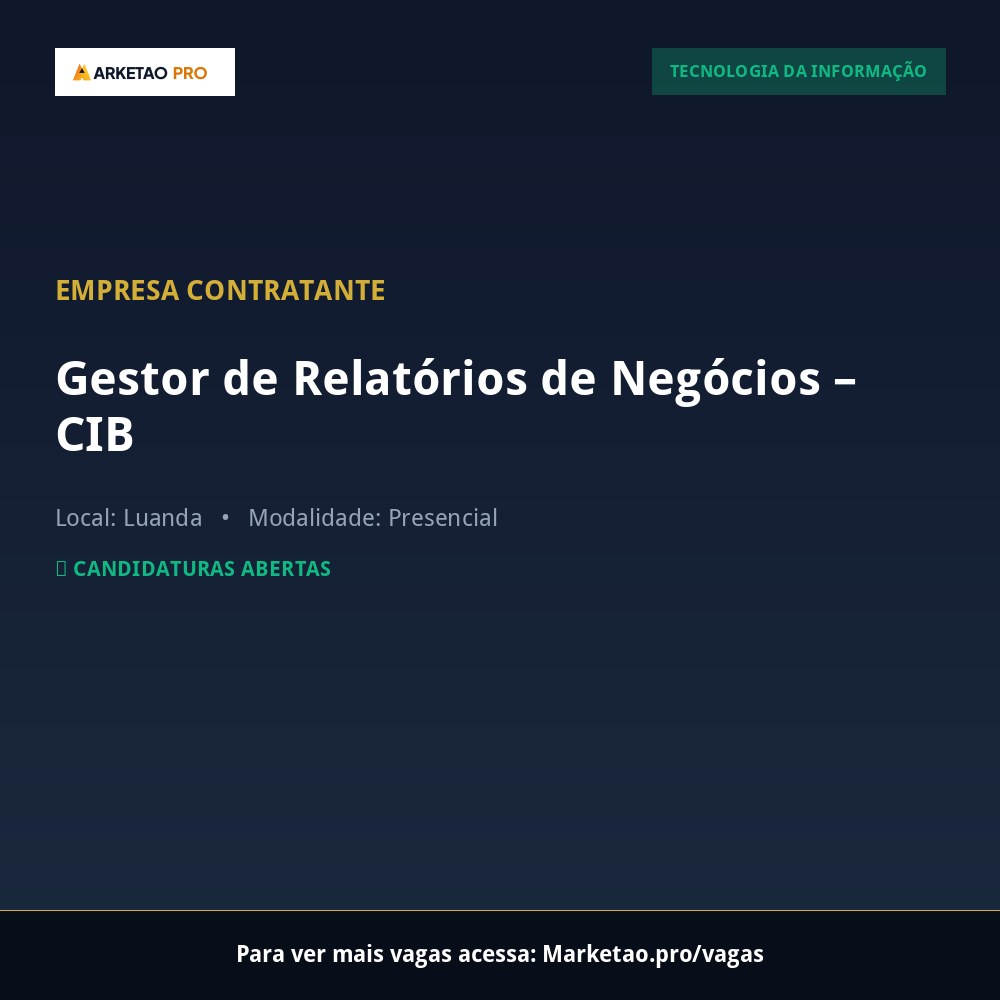 Gestor de Relatórios de Negócios – CIB