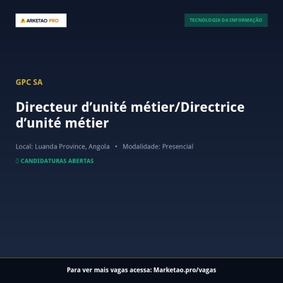 Directeur d’unité métier/Directrice d’unité métier