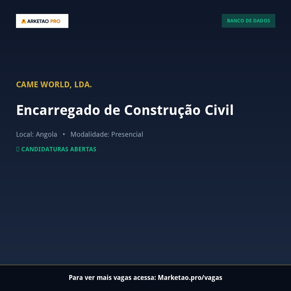 Encarregado de Construção Civil