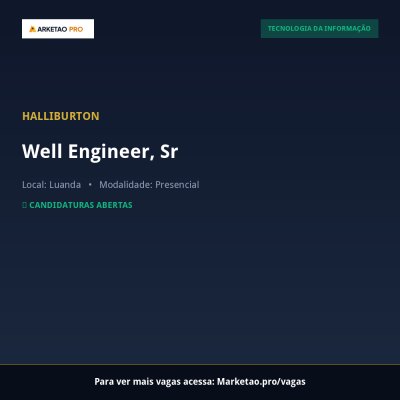 Well Engineer, Sr