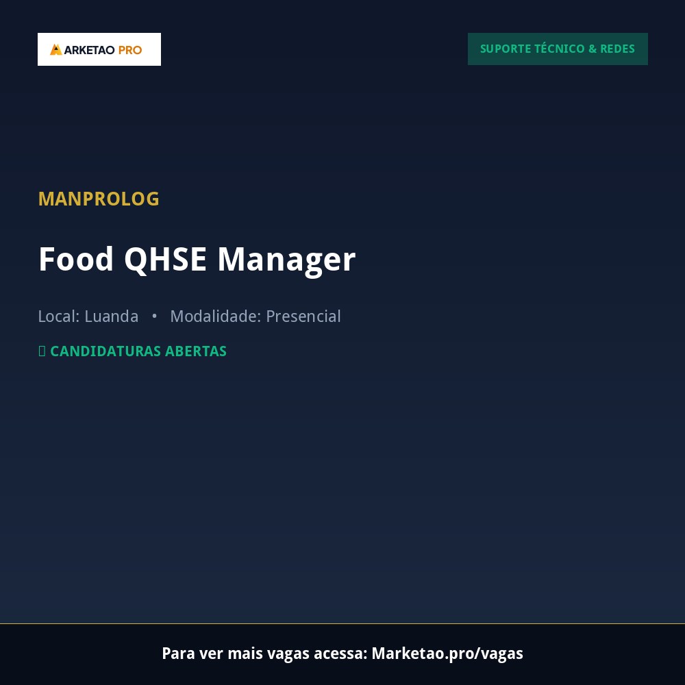 Food QHSE Manager