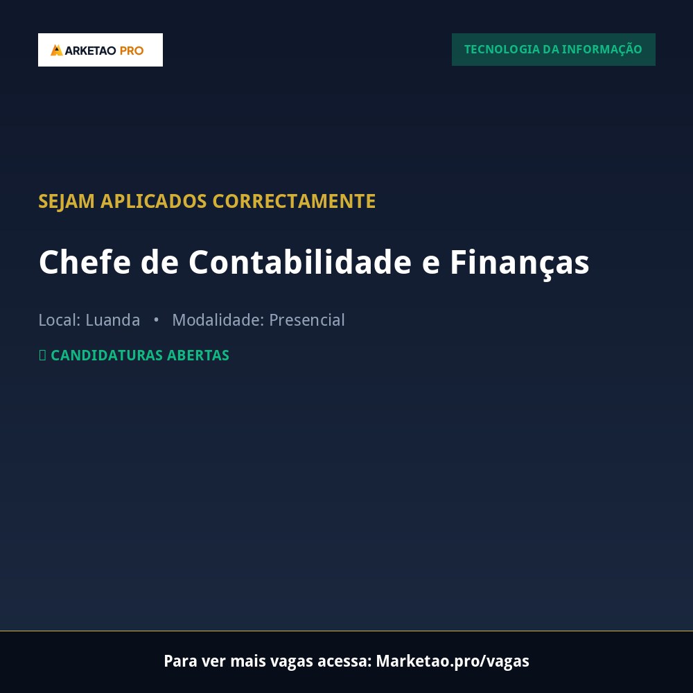 Chefe de Contabilidade e Finanças