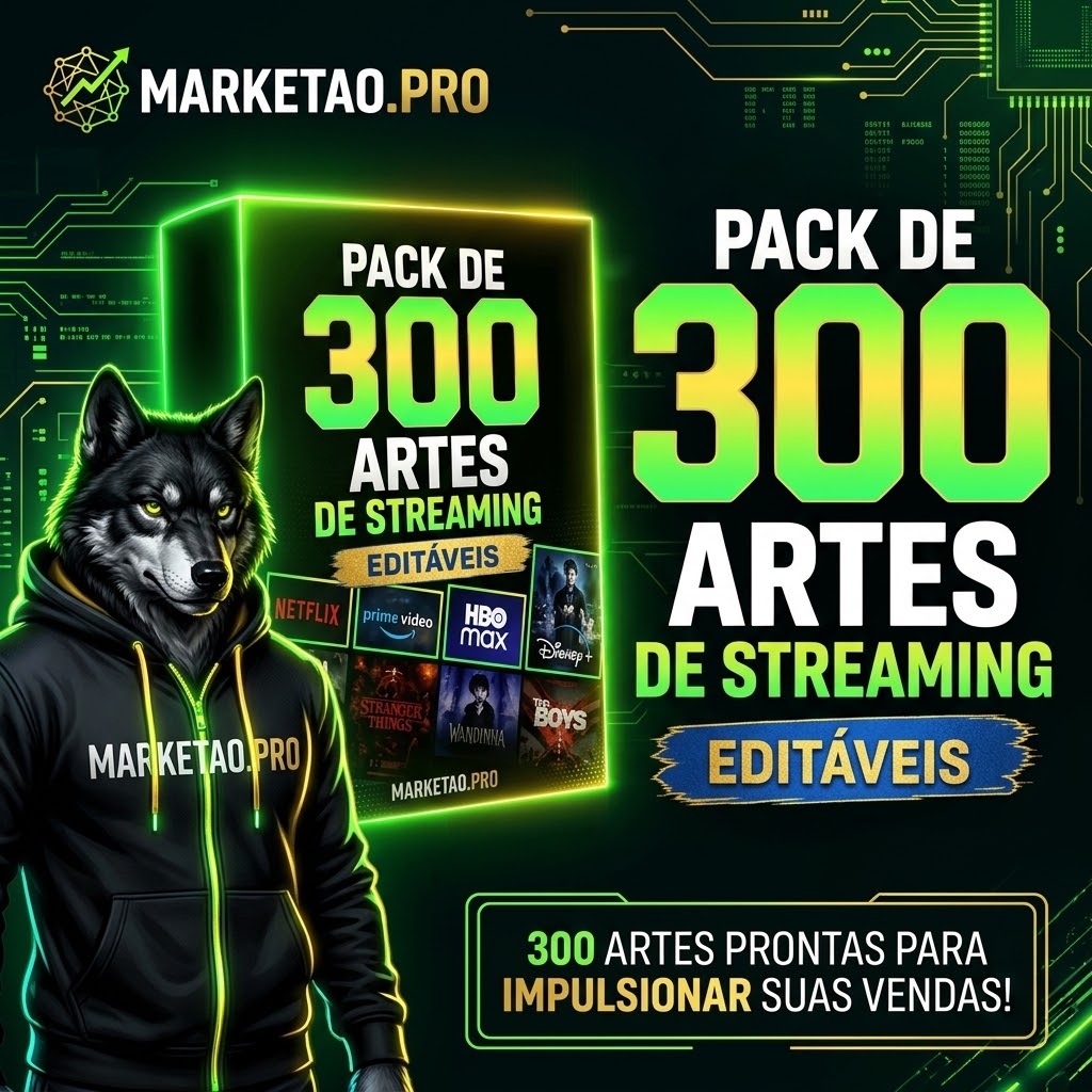 Pack de 300 Artes de STREAMING Editáveis